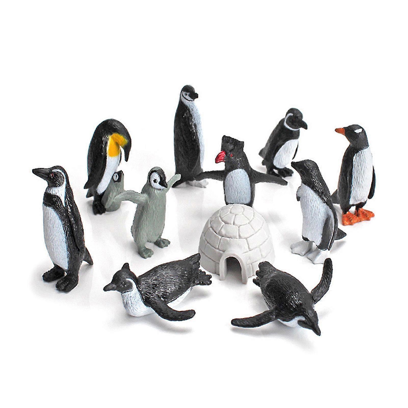 11pcs/ Set Penguin Model Smallest Detail Collectable Solid Antarctic Animals Penguin Figure Toy Combo For Shelf Decor