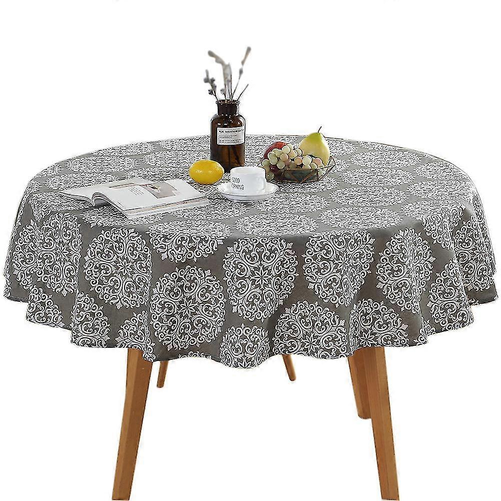 150cm Nordic Table Cloth Patio Round Home Use Printing Vintage Wear- Resisting