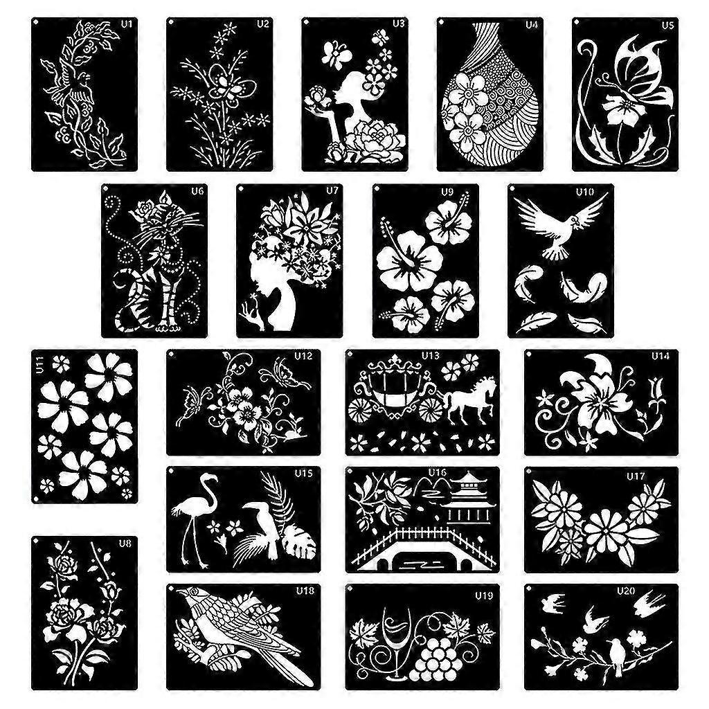 Stencil For Painting Branches Leaf Tree Drawing Set For Home Decor 20 Pieces