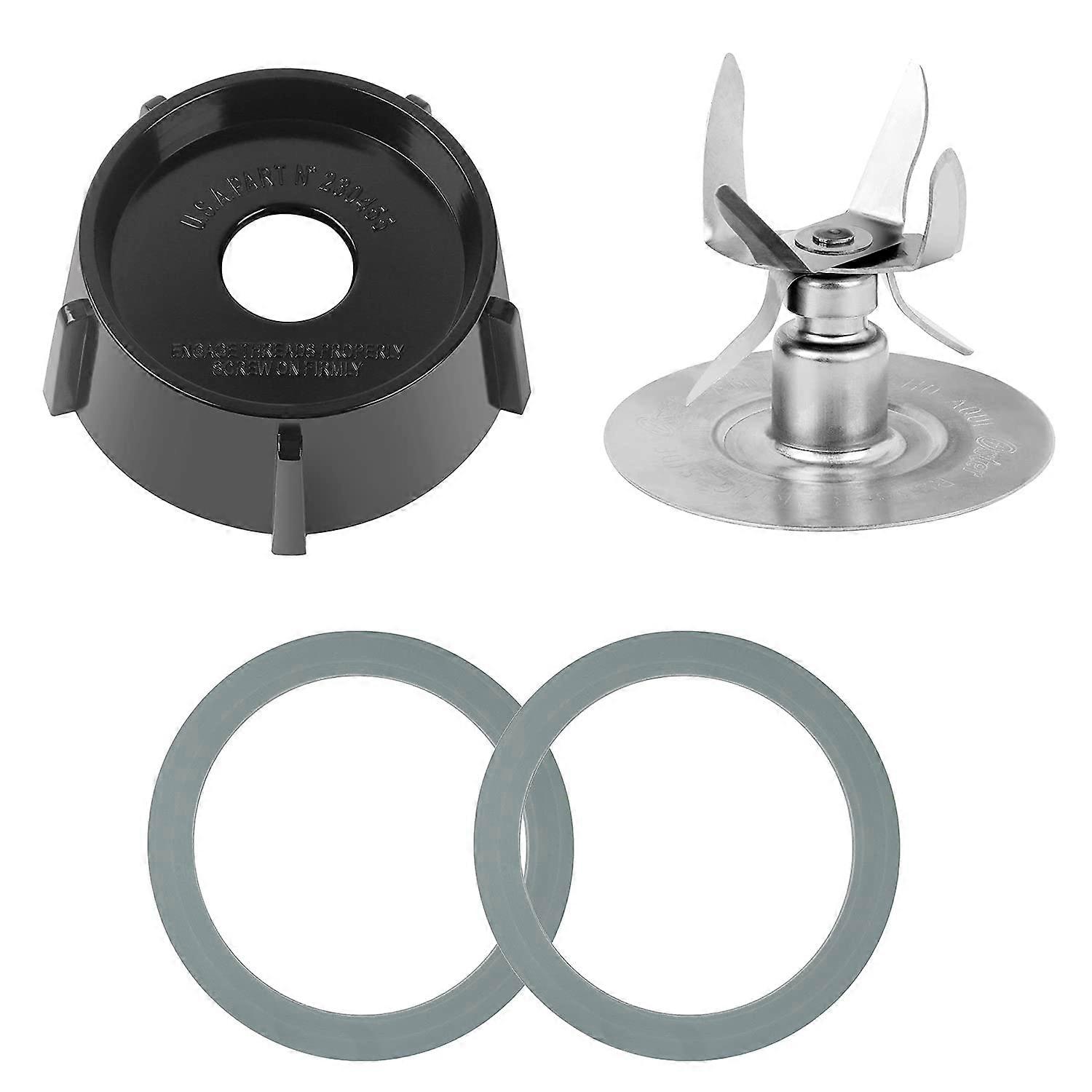 Replacement Parts for Oster Osterizer Blender Blades with 4902 Jar Bottom and 4980 6-Point Melting Blade and 2 Rubber O-Rings