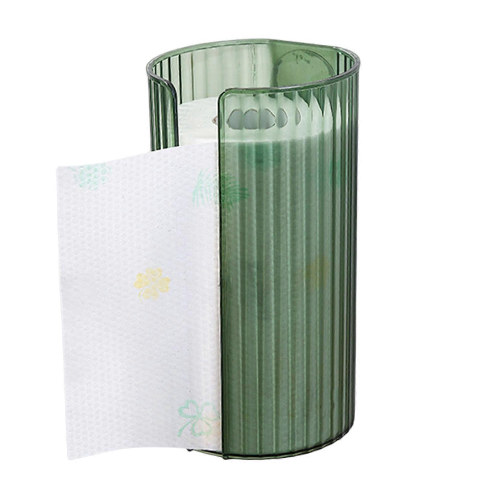 Toilet Tissue Roll Holder Wall Mount Punch Free Adhesive Transparent Modern Space Saving Heavy Duty Kitchen Towel Box Container Organizer Home Supplie