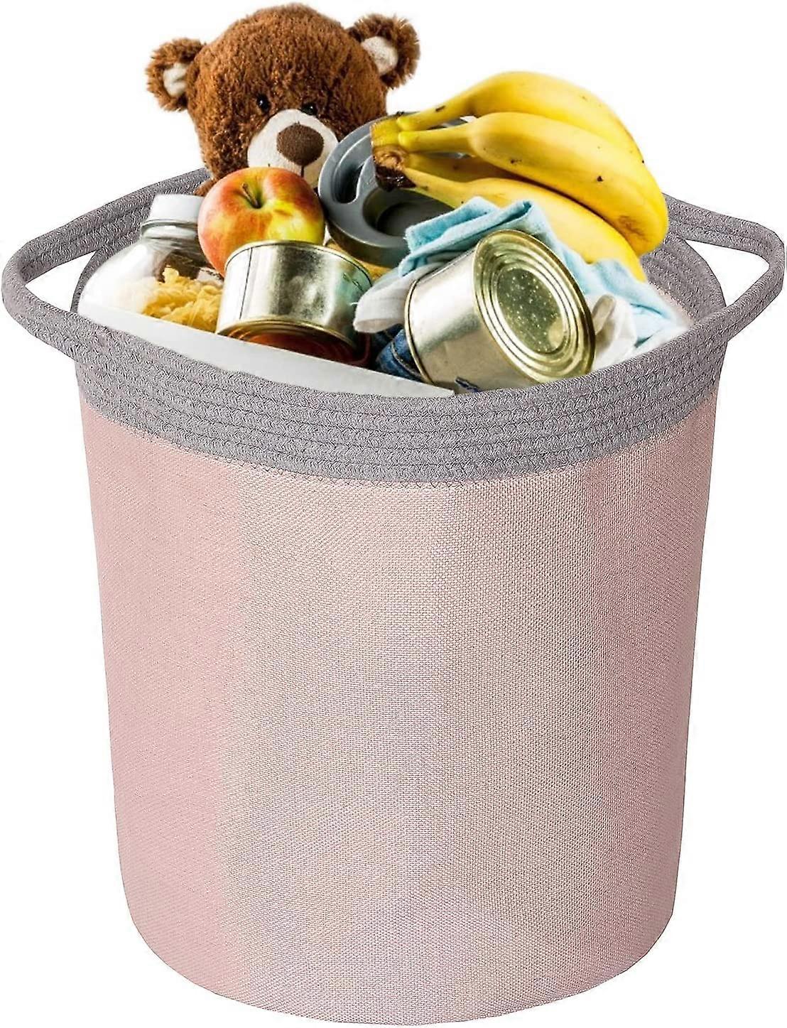 Laundry Hamper Portable Storage Bag with Large(X-Pink Grey)