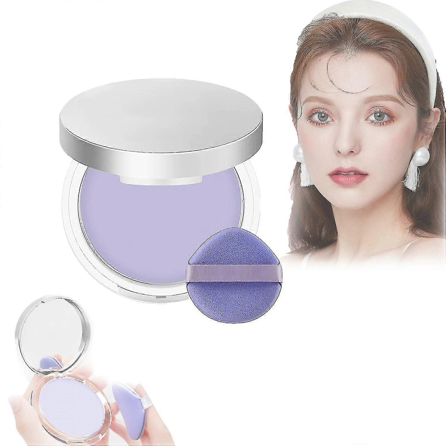 1-3 قطع لافندر ماتي مسحوق التحكم في النفط المستخدمة لمسحوق حريري أحمر الخدود النفط التحكم ماكياج دائم خلق بشرة ناعمة