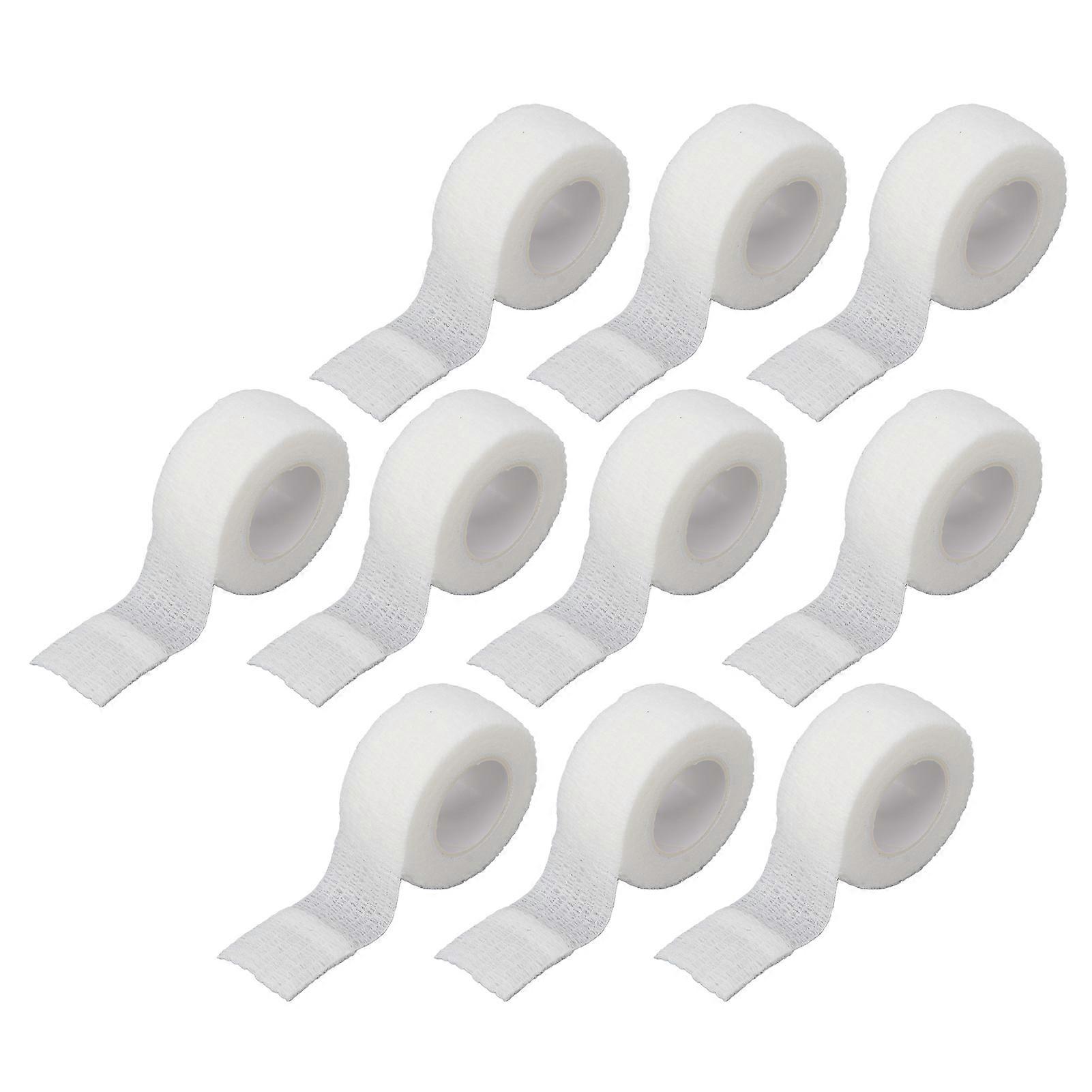 10 Rolls 1 Inch X 2 Yards Self Adhesive Wrap Breathable Elastic Cohesive Bandage Tape for WritingWhite