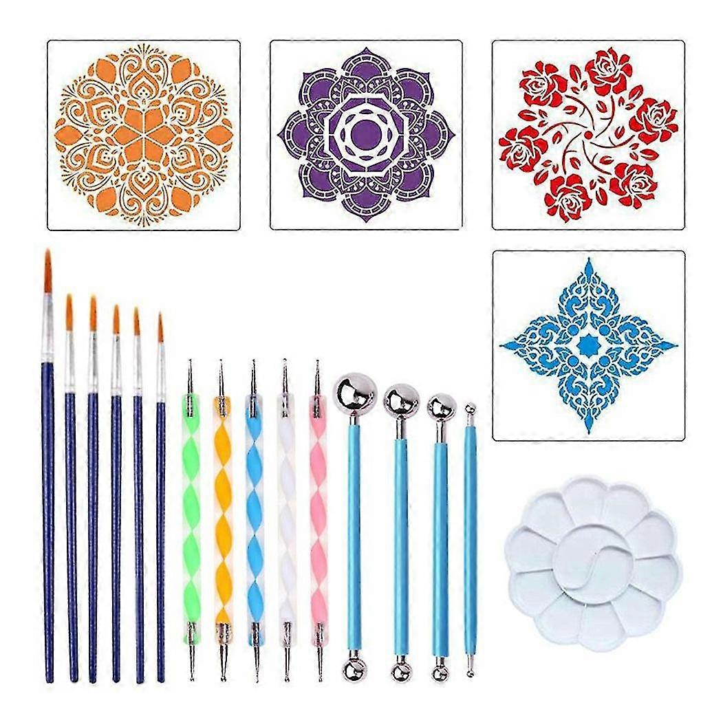 Paint Brush Set Paint Brush Paint Tray Paint Tool(colourful)(20pcs)