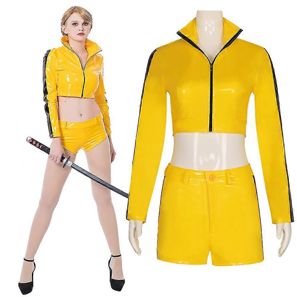 Kill Bill The Bride Women Yellow Sexy Suit Party Carnival Halloween Cosplay Costume