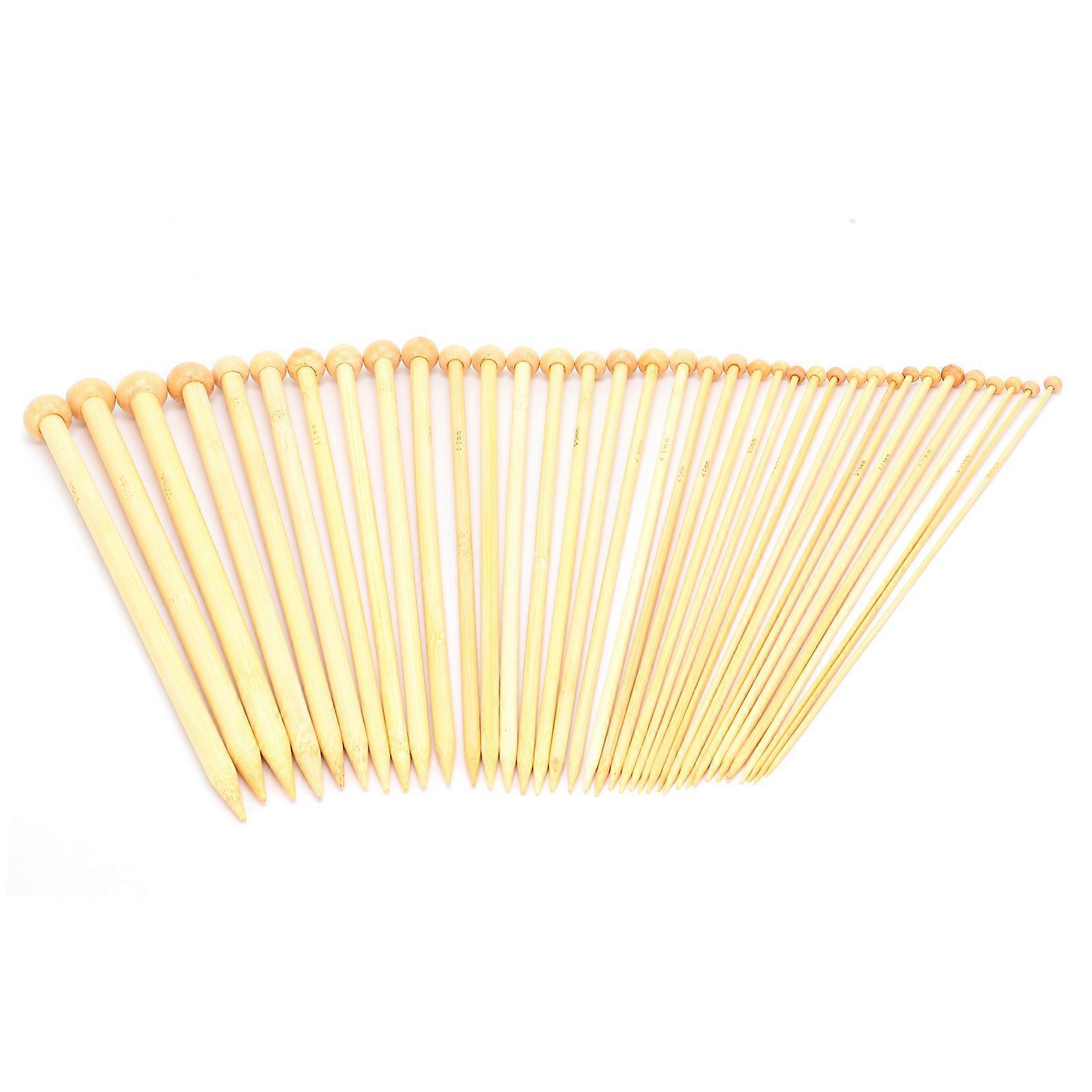 Knitting Needles Set 36 Pcs 18 Sizes Single Pointed Carbonized Bamboo Knitting Needles for Hand Made DIY