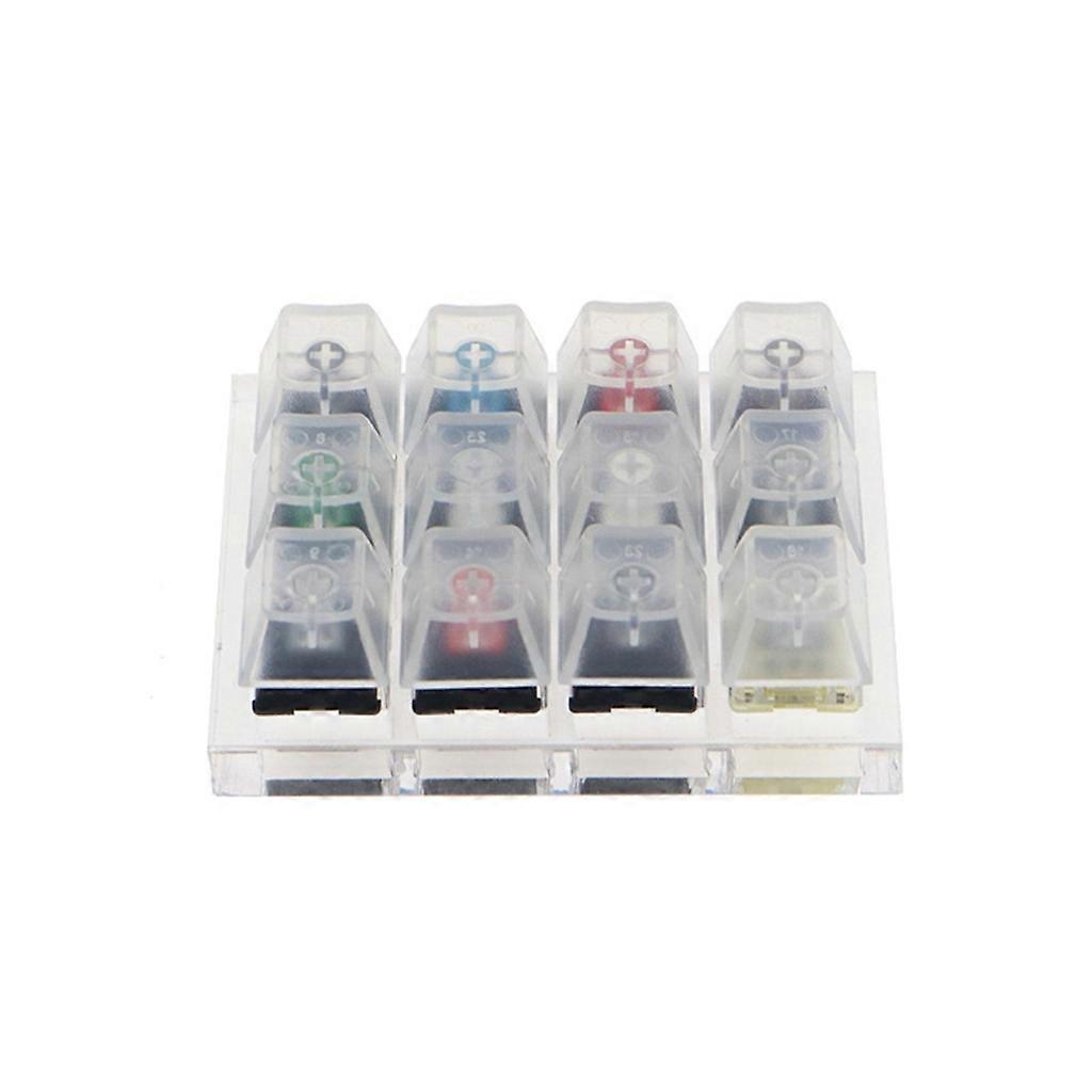 12 Key Cherry MX Switch Tester Shaft Testing Tool with Acrylic Blank Base Keycaps for Mechanical Gaming Keyboard