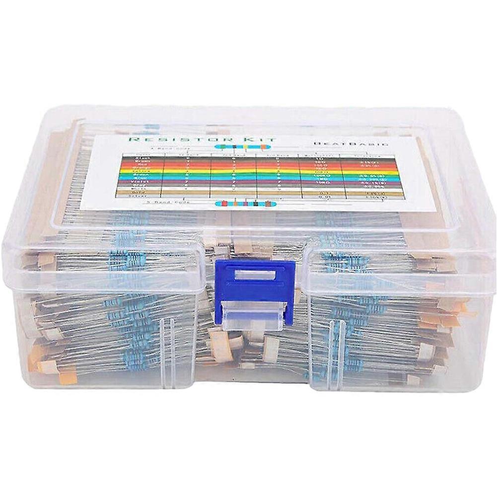 2600 Pcs 130 Values 1/4W 0.25W Metal Film Resistors Set Heavy Duty Assortment Resistance DIY Project Supplies
