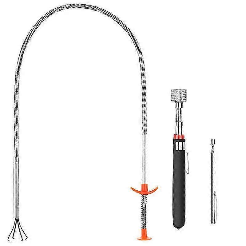 3 Pack Pick-Up Tool Set Magnetic Pick Up Tools Retrieving Telescoping Magnet Pickup Tools Bendable Curve