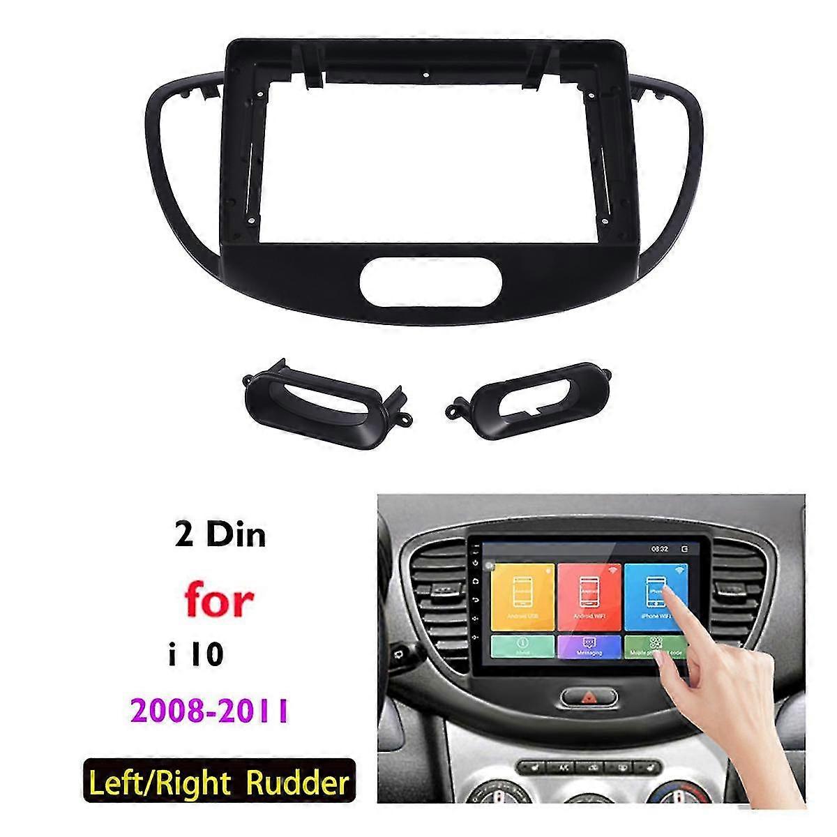 compatibel I10 2008-2011 9 Inch 2 Din Auto Dashboard Frame Radio Fascia Dash MP5 Player DVD Adapter Panel + (otyu