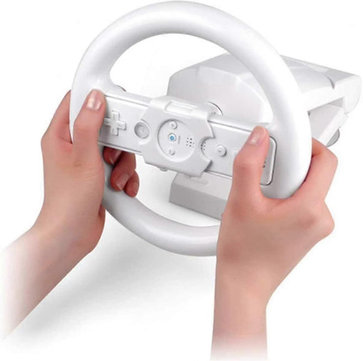 High Performance Racing Game Steering Wheels Racing Wheel Handle Grip Suitable For Wii Mario Kart White