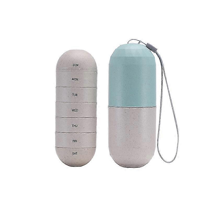 صندوق حبوب منع الحمل المختومة الأسبوعية حقيبة تخزين الحلوى صندوق حبوب منع الحمل من ألياف الحبوب السفر 7 أيام منظم حبوب منع الحمل صندوق ميديس مقاوم للماء