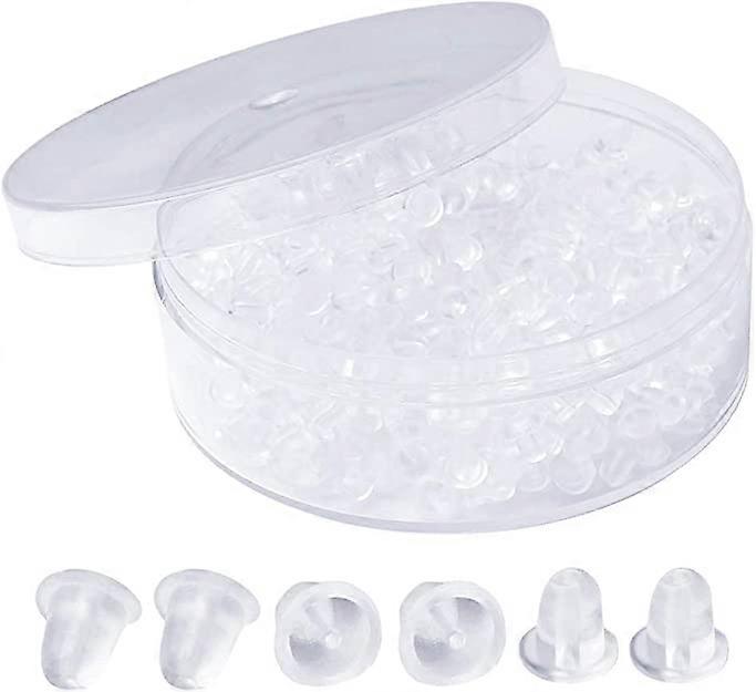 800 Pack Silicone Earring Clasps, Transparent Safety Back Earring for DIY Replacement