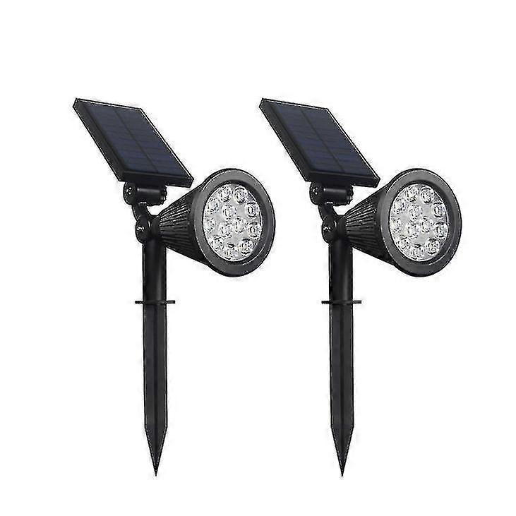 ソーラーパワードランドスケープスポットライト裏庭の庭の小道の私道の小道の壁のパティオの装飾暖かい白2パック明るいソルのためのソーラーウォークウェイ照明