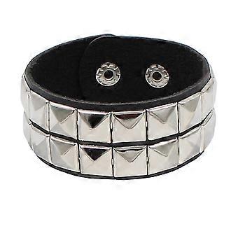 Leather Studded Punk Bracelet for Men Women 80s Studded