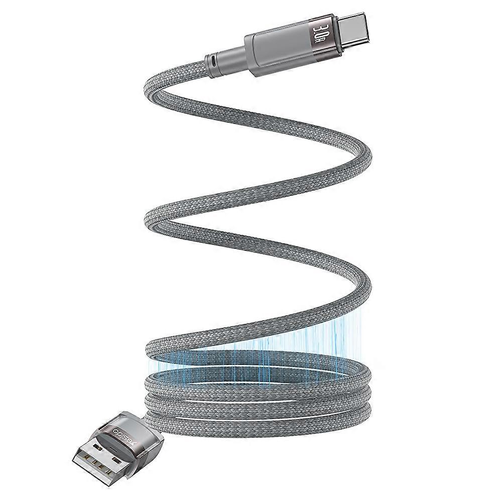 YESIDO CA173 USB to Type-C Magnetic Cable Braided Data Sync Charging Cord