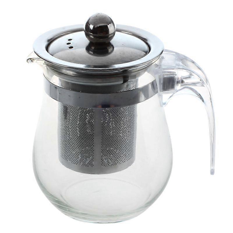 Teiera in vetro trasparente resistente al calore da 350 ml con infusore in acciaio inossidabile e teiera a forma di fiore