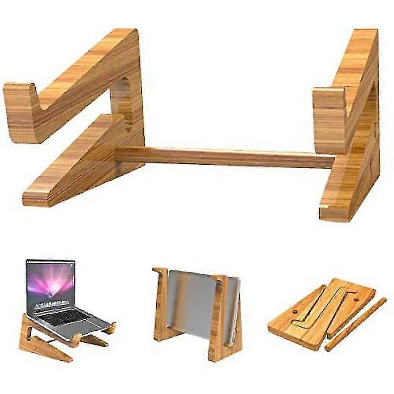 Laptop Stand, Notebook Computer Stand Portable Foldable Pc Holder Bamboo Laptop Zekai