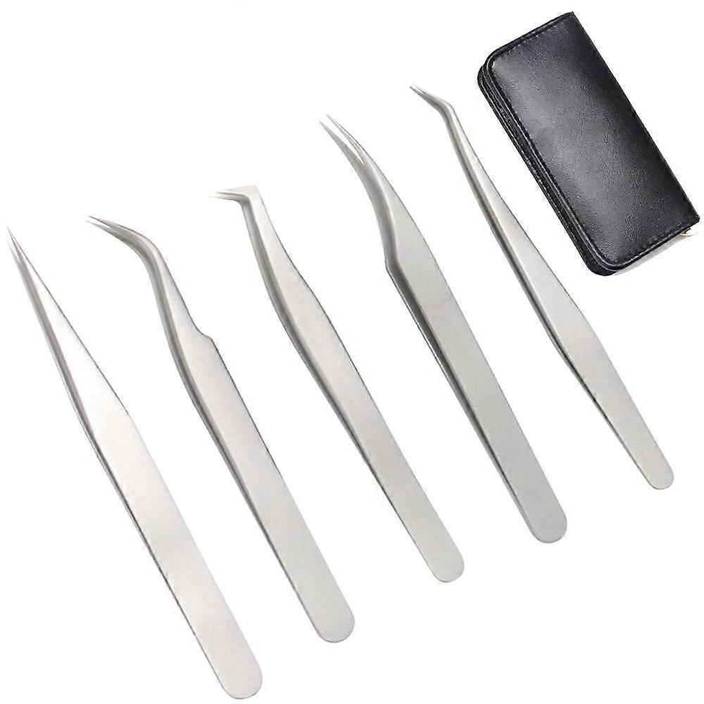 Lash Tweezers for Eyelash Extensions for Volume, Isolation & Classic Lashes, 5 Pack