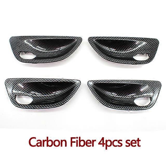 Left Right Carbon Fiber Inner Unlock Door Handle Bowl Cover Trim Replacement For Bmw 5 Series F10 F11 F18 2010-2017 - Interior Door Handles