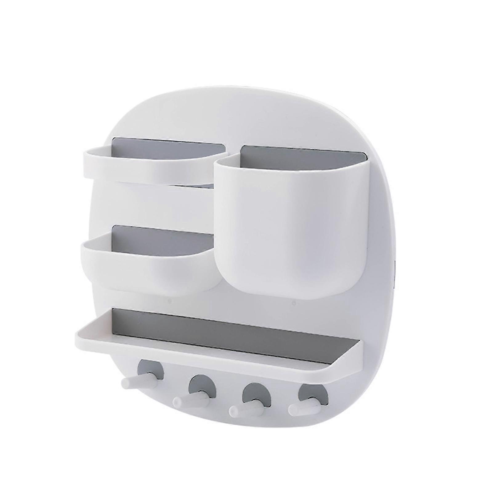 Wall Mounted Bathroom Kitchen Phone Adhesive Tray Bedside Shelf Plastic Remote