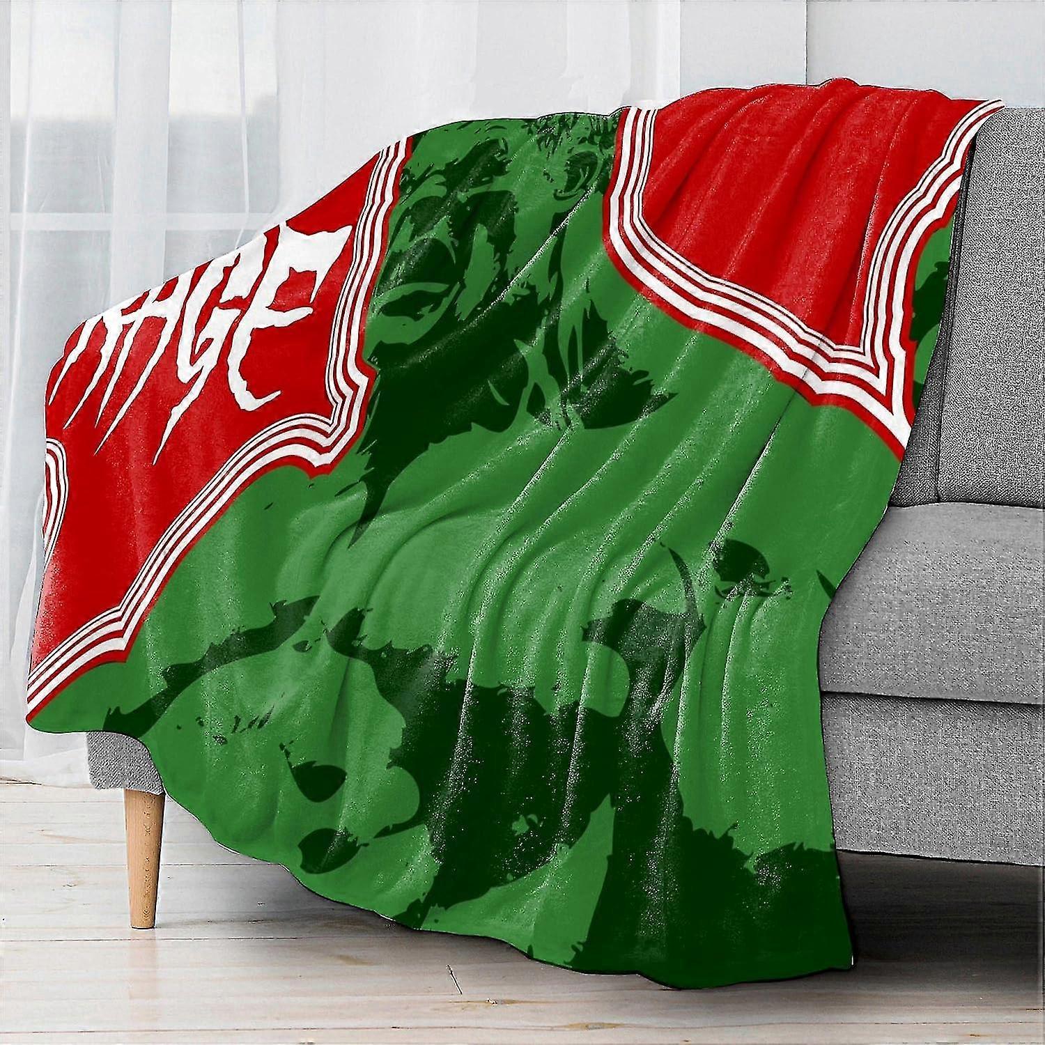 الأخضر العملاق خارقة جاما راية الفانيلا بطانية ، بالإضافة إلى حجم ، دافئ ، بطانيات صوف فائقة النعومة ، 100٪ ألياف دقيقة ، ل Soids10676