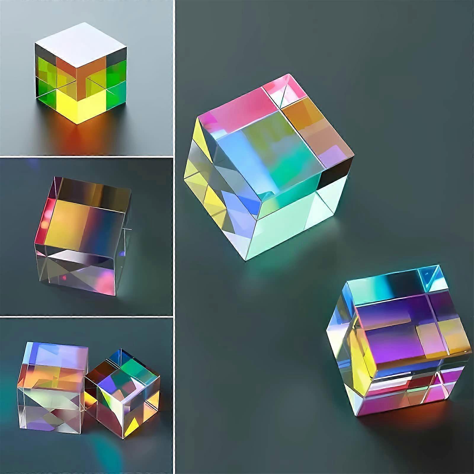 Magic Crystal Optic Prism Cube Multi.Color Toy and Desktop Decoration מתנה