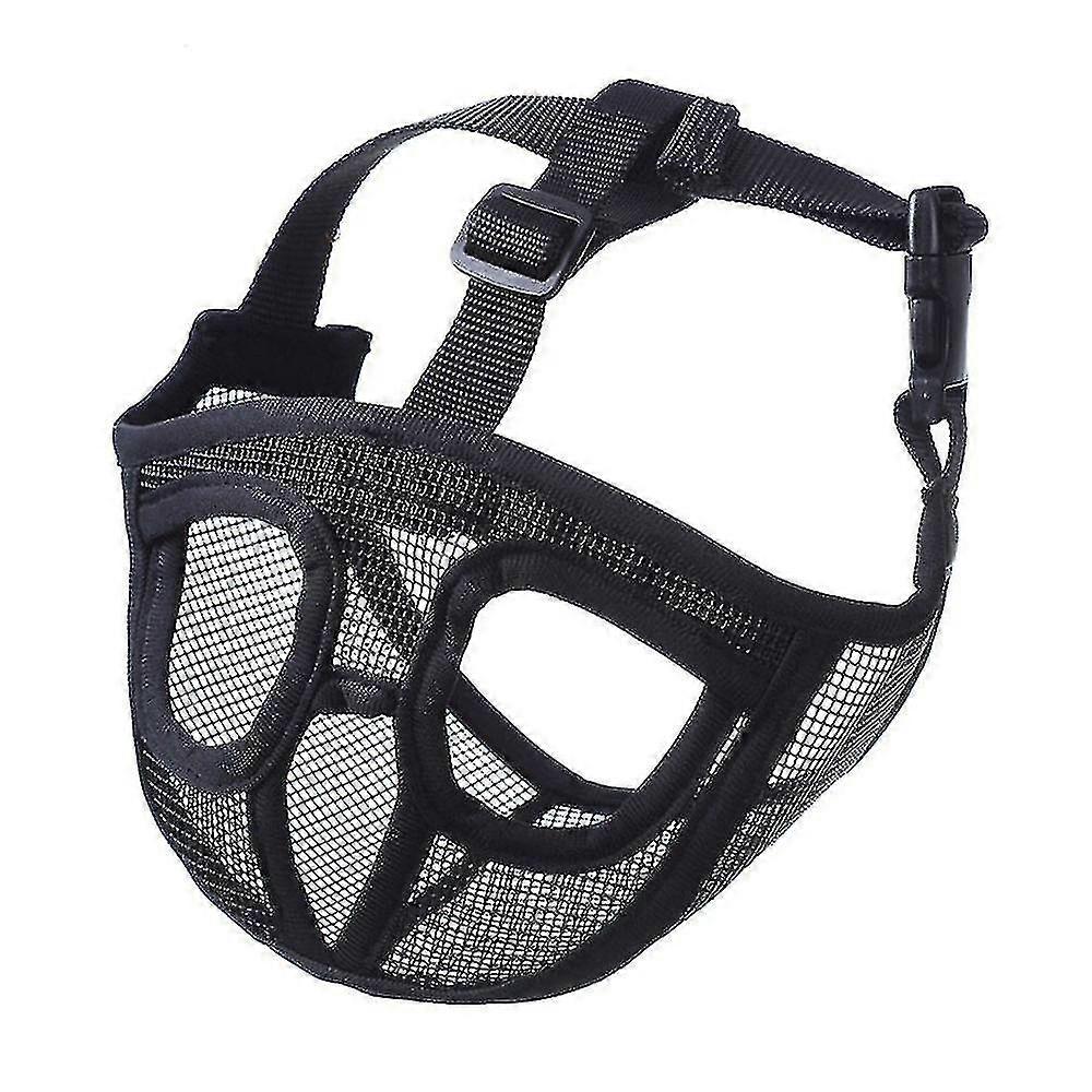Dog Muzzle Nylon Soft Padding, Adjustable Loop, Black