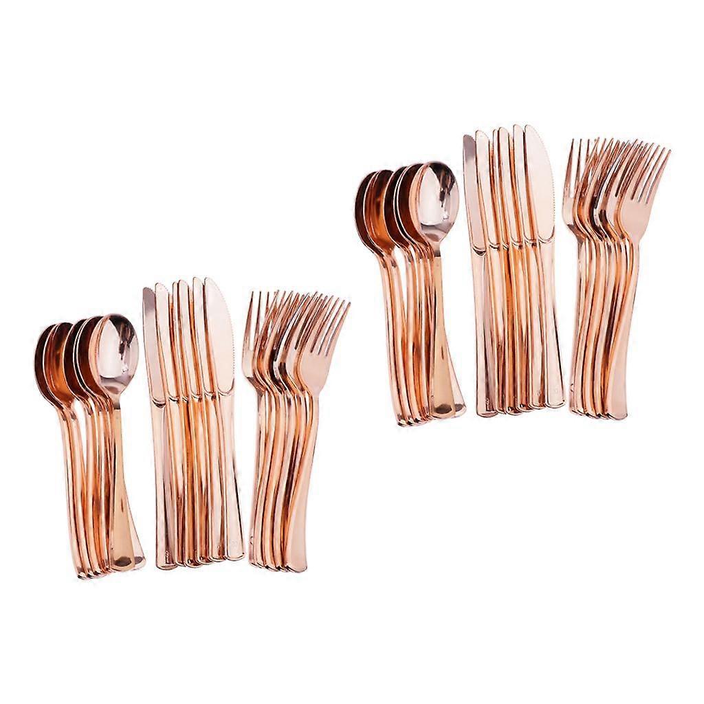 36pcs 12 Set Large Disposable Cutlery Spoons