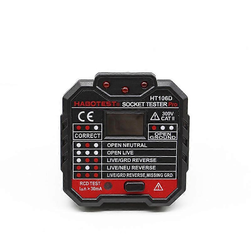 HT106B HT106D HT106E Digital display socket tester plug polarity phase check detector Voltage test multi-function electroscope
