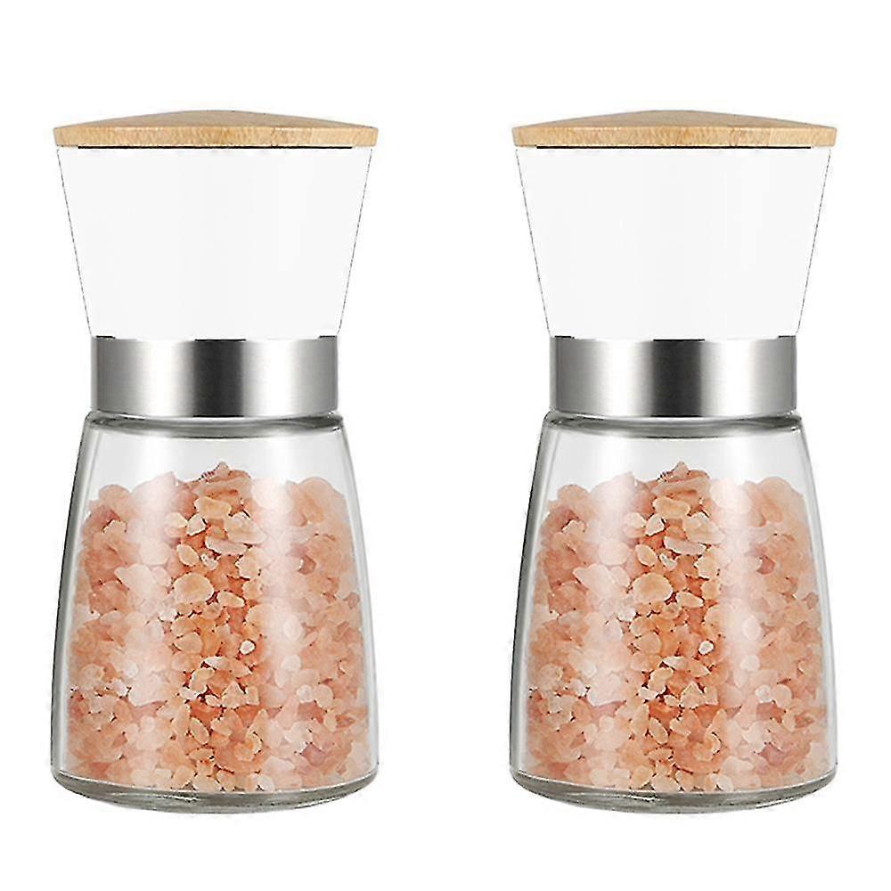 Salt and Pepper Grinders Refillable Peppercorn Mills Set  Ceramic Core Adjustable Coarseness