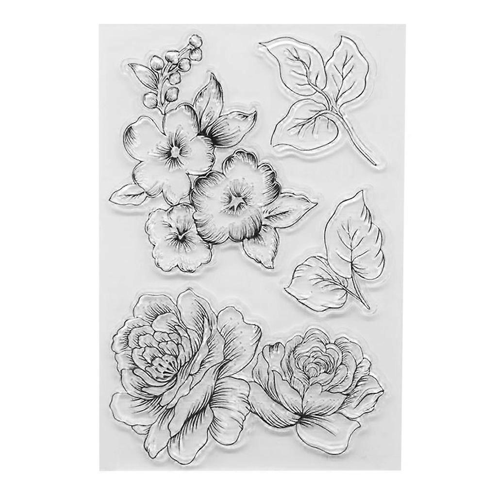 Flower Pattern Transparent Silicone Clear Stamp Scrapbooking Valentine's Day