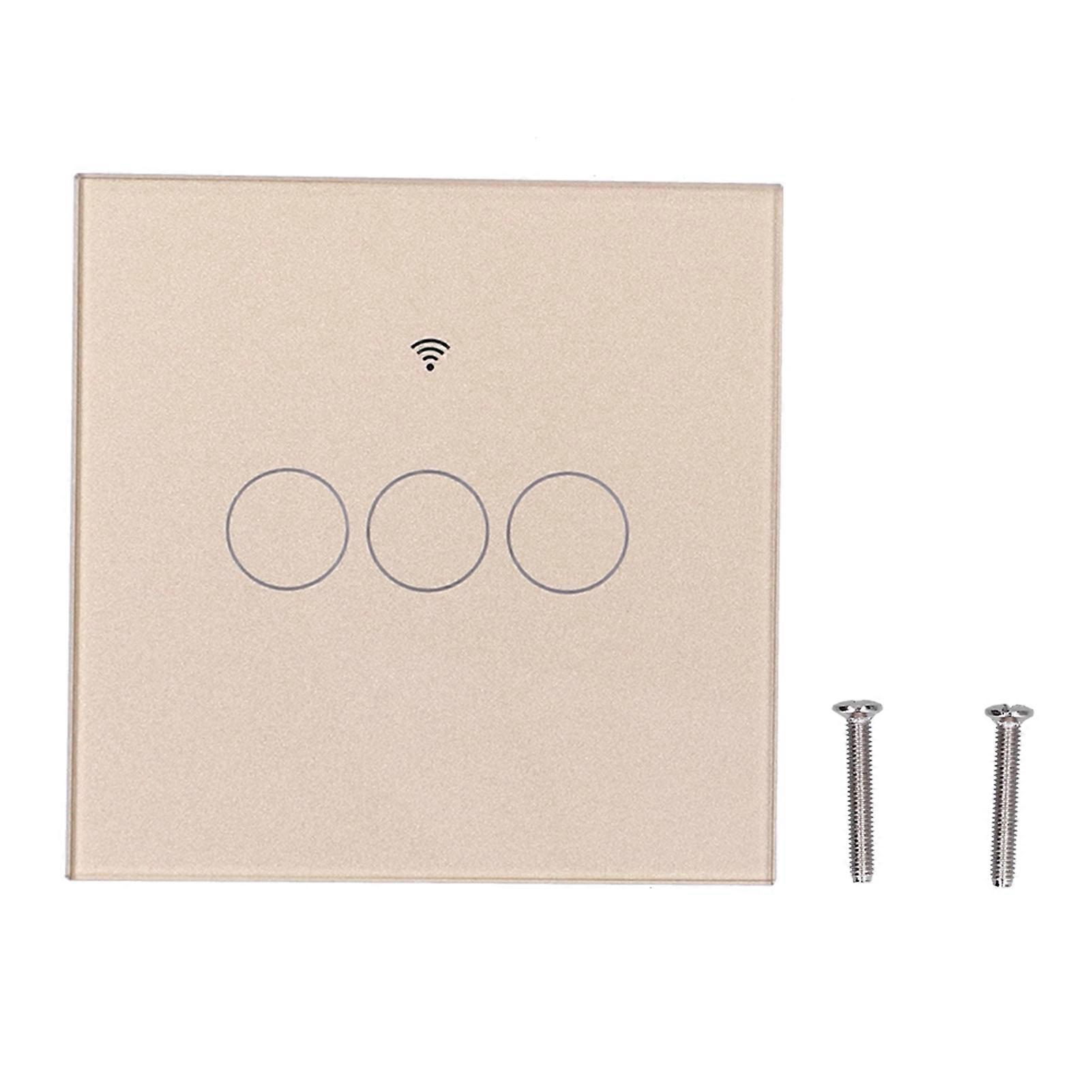 For Tuya Zigbee Light Switch 3Gang Remote Control Touch Switch 100240V 50HZ/60HZ