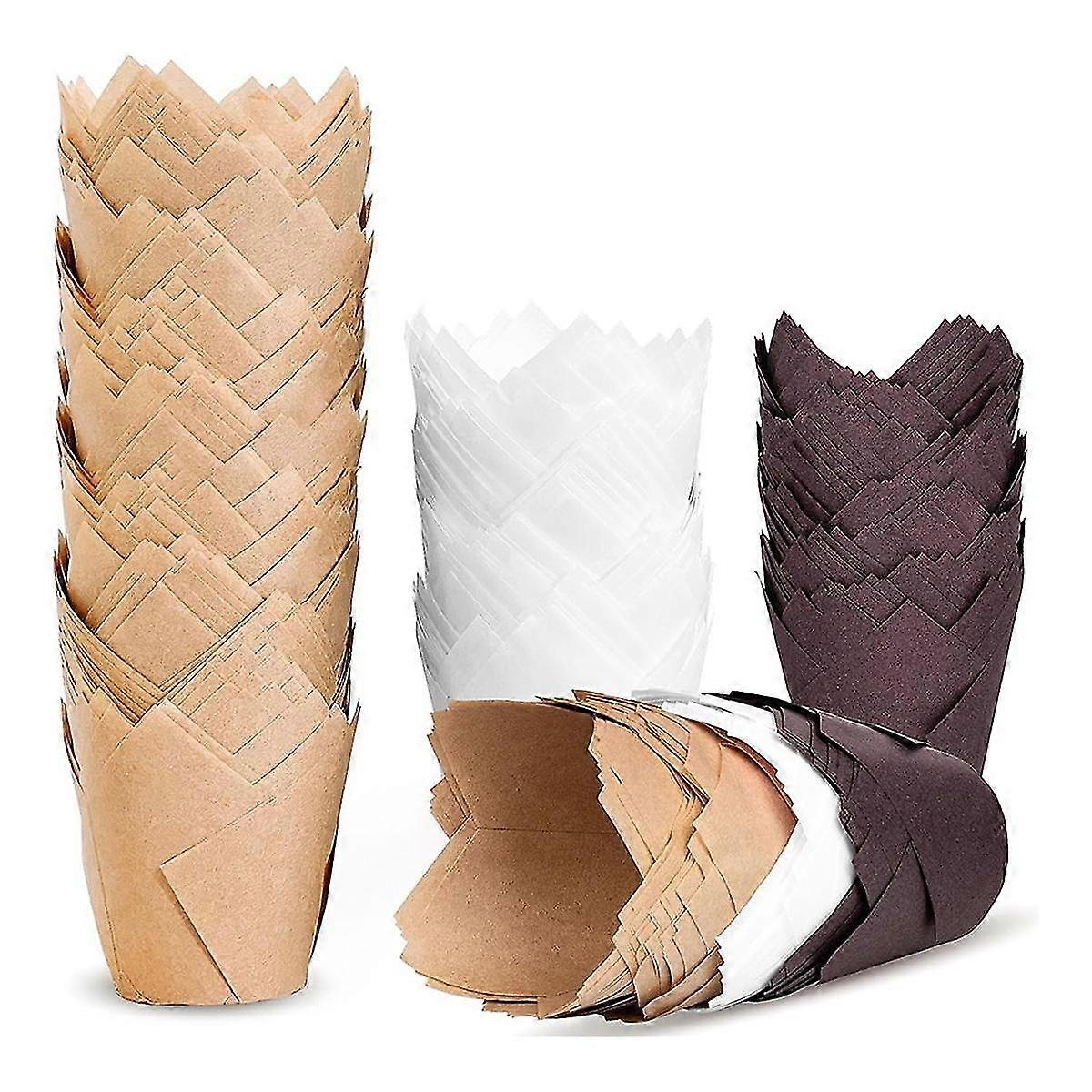 200pcs Tulip Cupcake Liners, Muffin Liners Holders for Baking Cups, Greaseproof Cupcake Wrappers for Party, Christmas