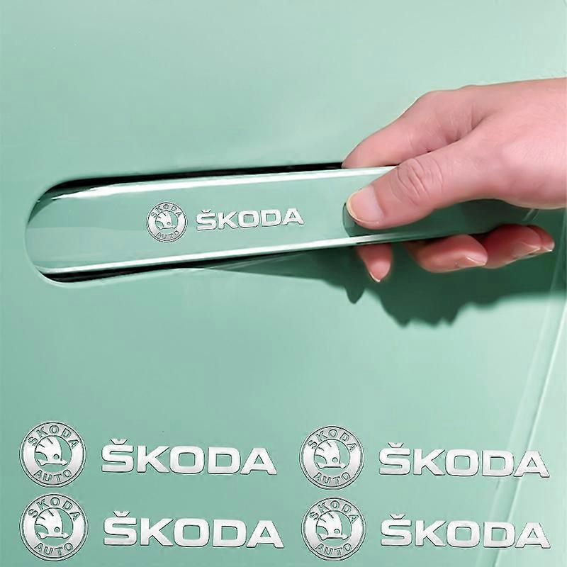 4 قطع 3D سيارة معدنية ملصق السيارات شارة التصميم الديكور الشارات لسكودا أوكتافيا السريع كودياك كاروك رائع فابيا كاميك VisionS