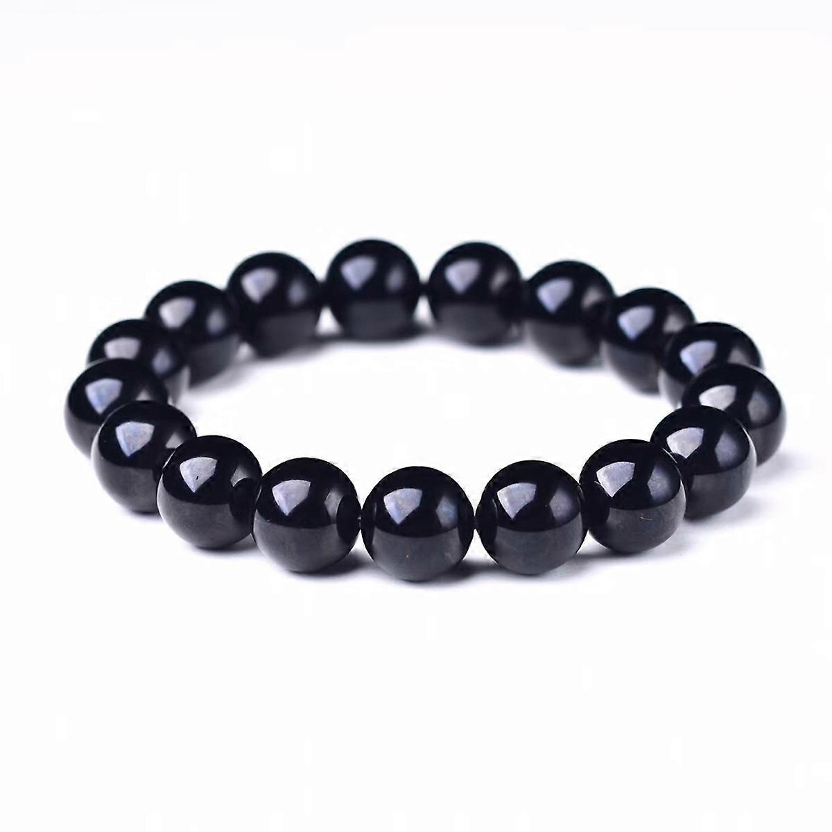 6mm Natrual Black Obsidian Bracelet Fortune Bangle for Men