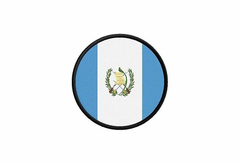 Patch ecusson flag guatemala guatemalteque printed round thermosticker