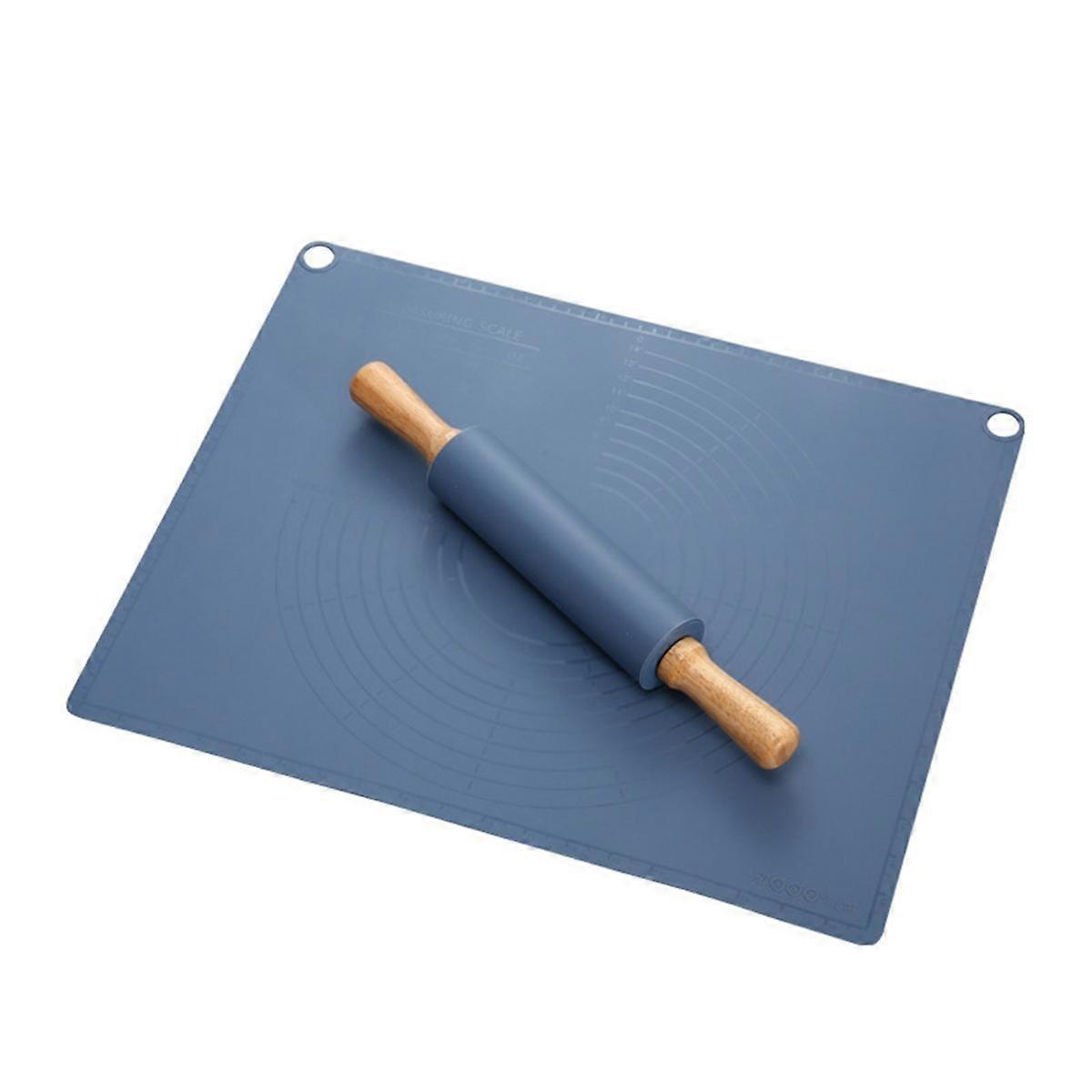 Non-Slip Baking Mat, Silicone Baking Mat, 50 x 40 cm, Baking Accessories, Non-Stick Silicone Baking Mat with Rolling Pin