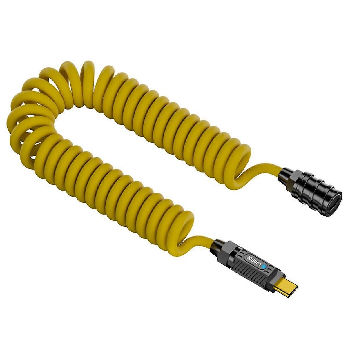 PD 140W Splicing Fast Charging Data Cable 20Gbps 8K HD USB C to C Spring Cable Type C Scalable Extender Cord