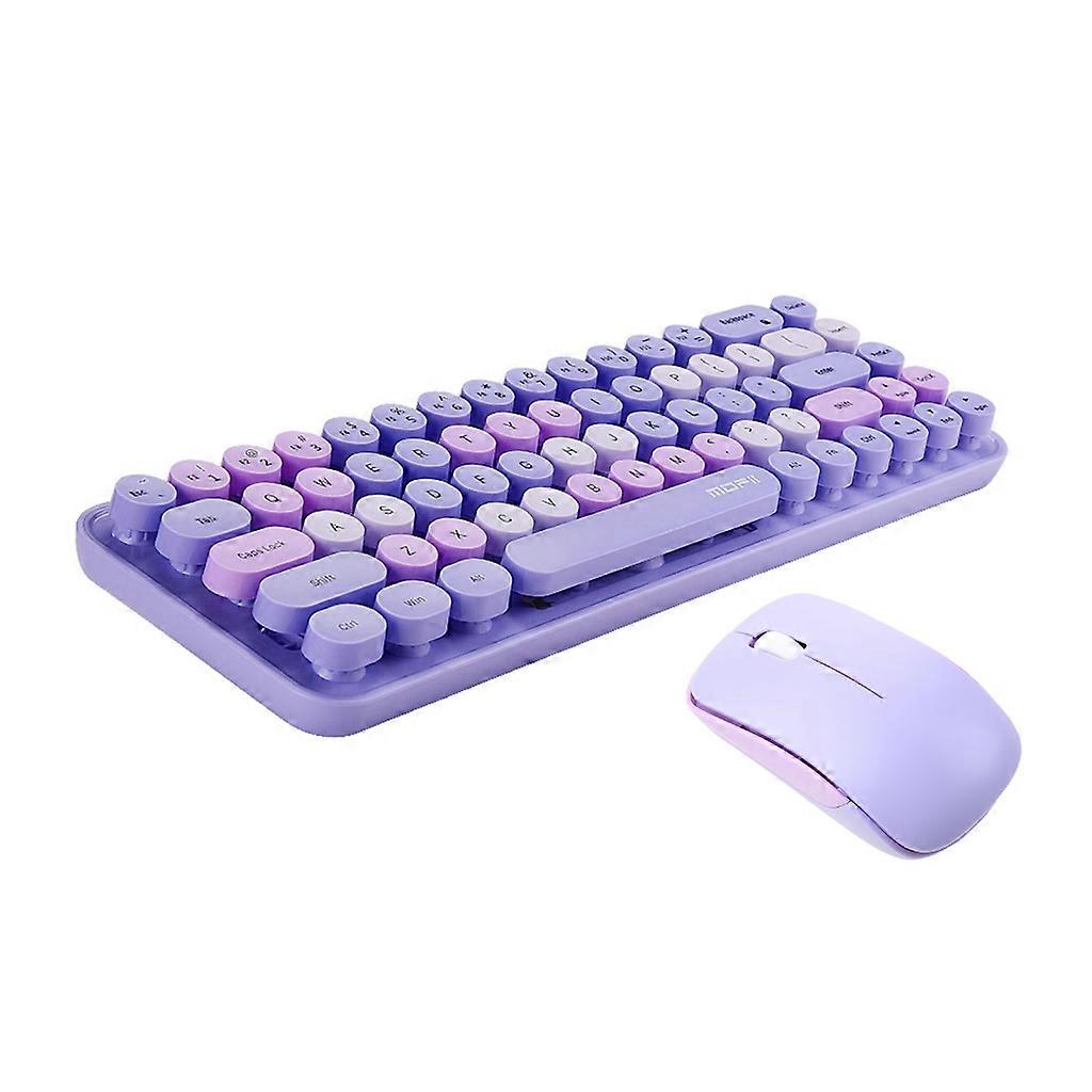 Clavier de machine à écrire sans fil 2,4 GHz 68 touches avec souris 3 DPI pour ordinateur portable de bureau