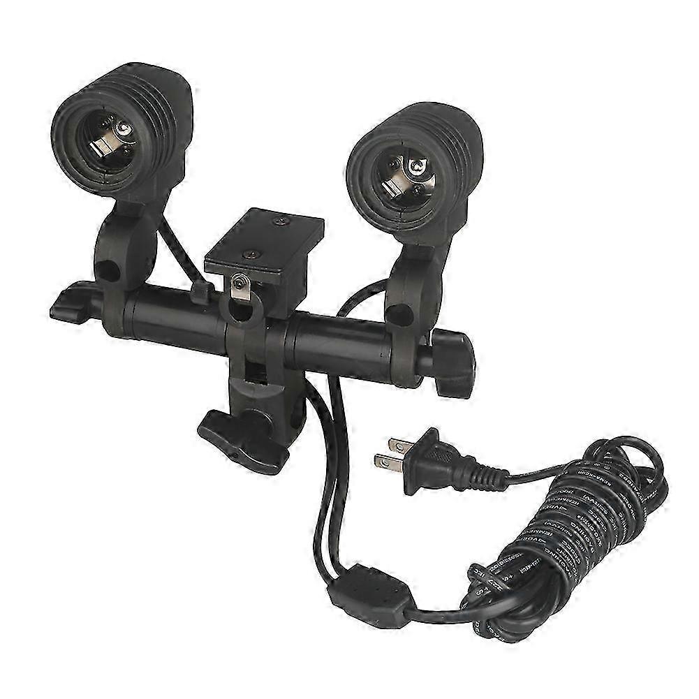 NiceFoto E27 Double Bulb Holder Photography Studio Photo Flash Lamp Bracket (US Plug 100-240V)