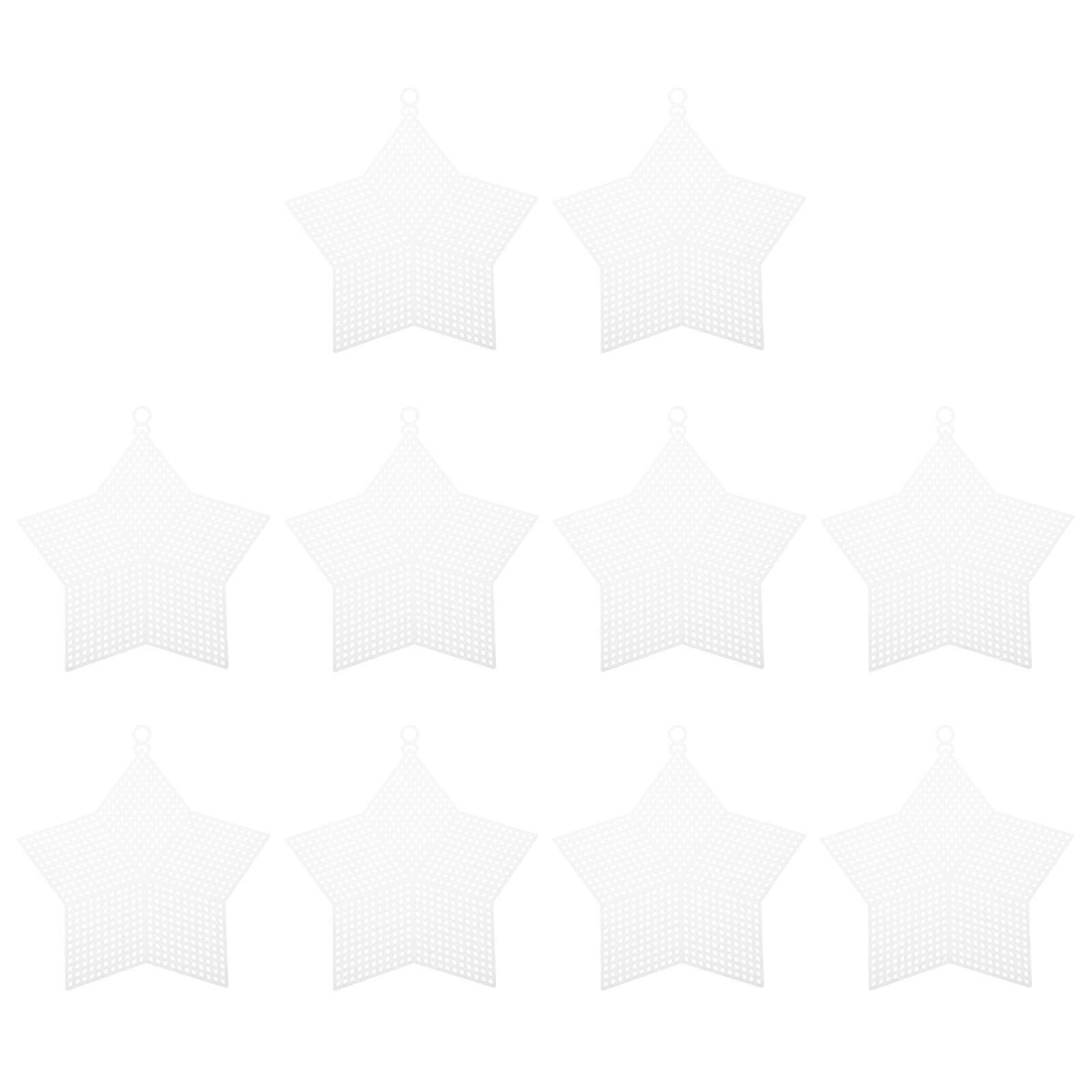 10pcs Plastic Mesh Sheets Embroidery Yarn Crafting Star Shape DIY Mesh Sheets