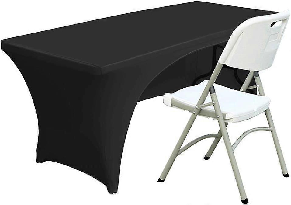 Spandex Backless Tablecloth 4ft (Approx. 1.2m) Polyester Tablecloth Stretch Spandex Tablecloth Tablecloth, Black