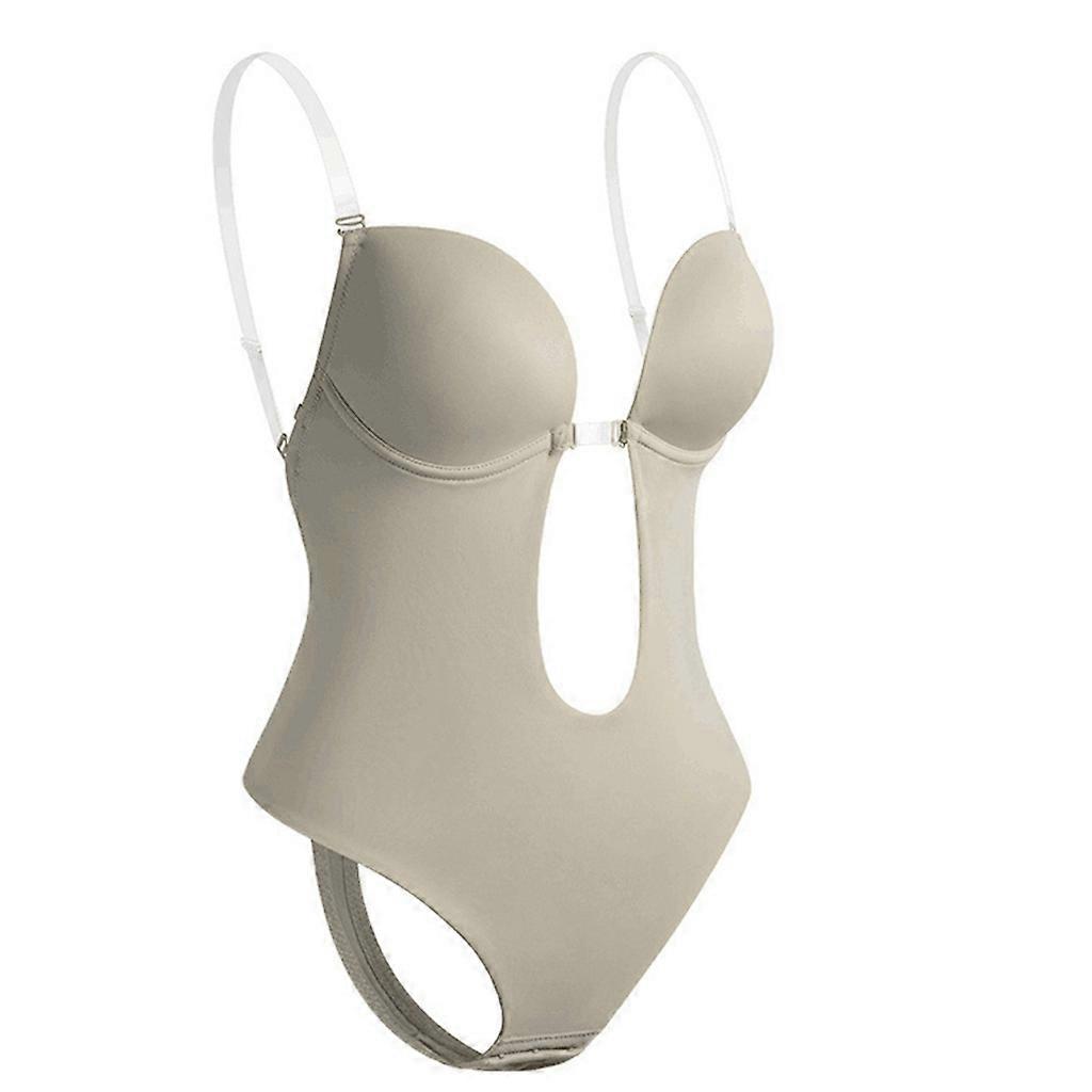 Invisible Body Shaper Plunge Deep V Bra Seamless Backless Bodysuit for Women