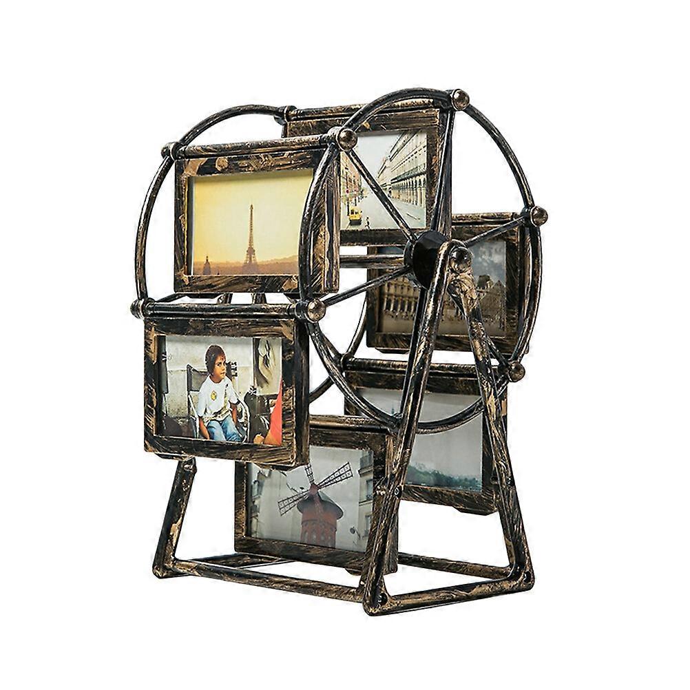 Ferris Wheel Photo Frame Retro Rotary Windmill Beautiful Picture Frame Desktop Ornament for Home (4" Without Photos)