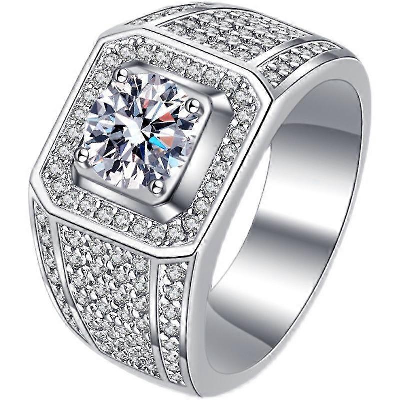 Anillo Oro Blanco Piedra Blanca Apertura Ajustable