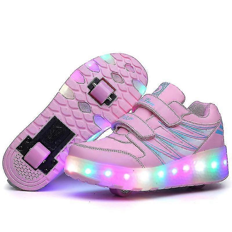 Skates Leisure Sports Shoes Children's Two-wheeled Led Flashing Light Automatic Invisible Roller Skates