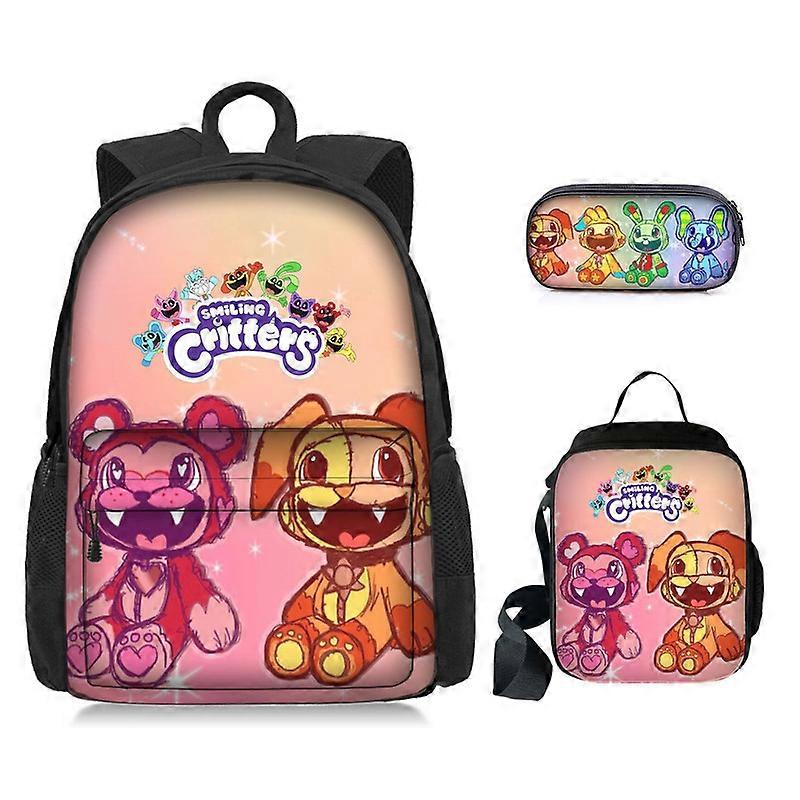 Game Time Chapter 3 Smiling Critters School Bag Three Piece Set Student Backpack