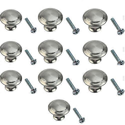10 Pcs Durable Kitchen Stainless Steel Round Cupboard Knobs Drawer Cabinet Handle QinHai